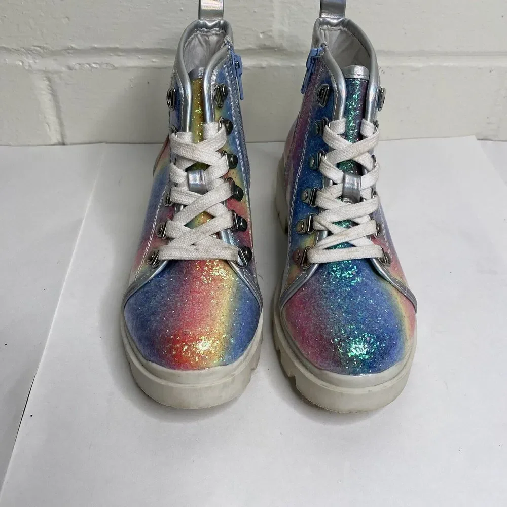 Dolce Vita Girls Youth Boots Glitter Rainbow Boots Size 2 Sparkle